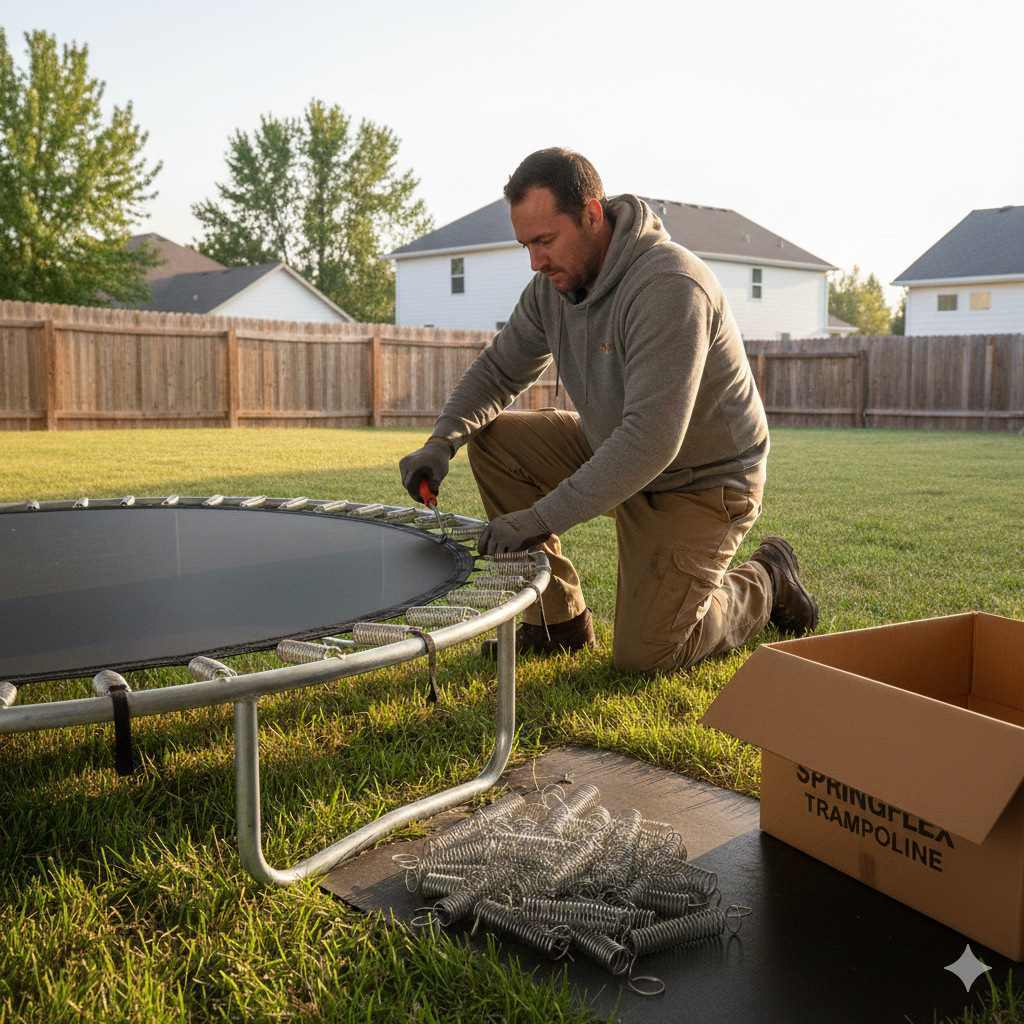 Service de montage de trampoline à ressorts